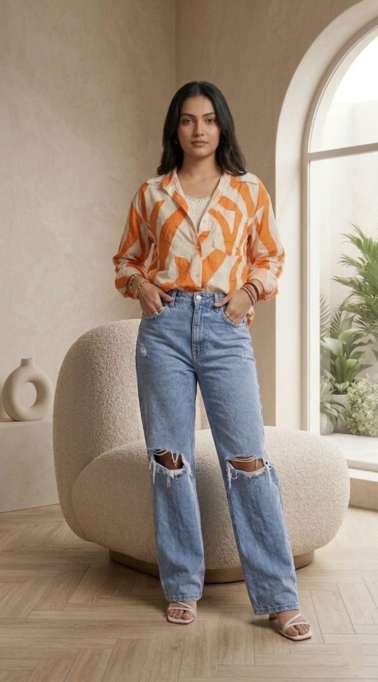 Embroidered shirt with Croche Top