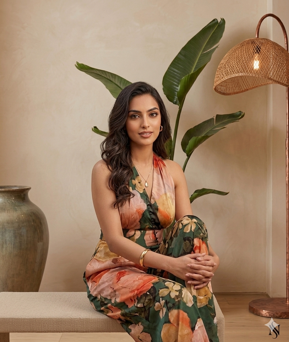 Autumn Bloom Halter Jumpsuit