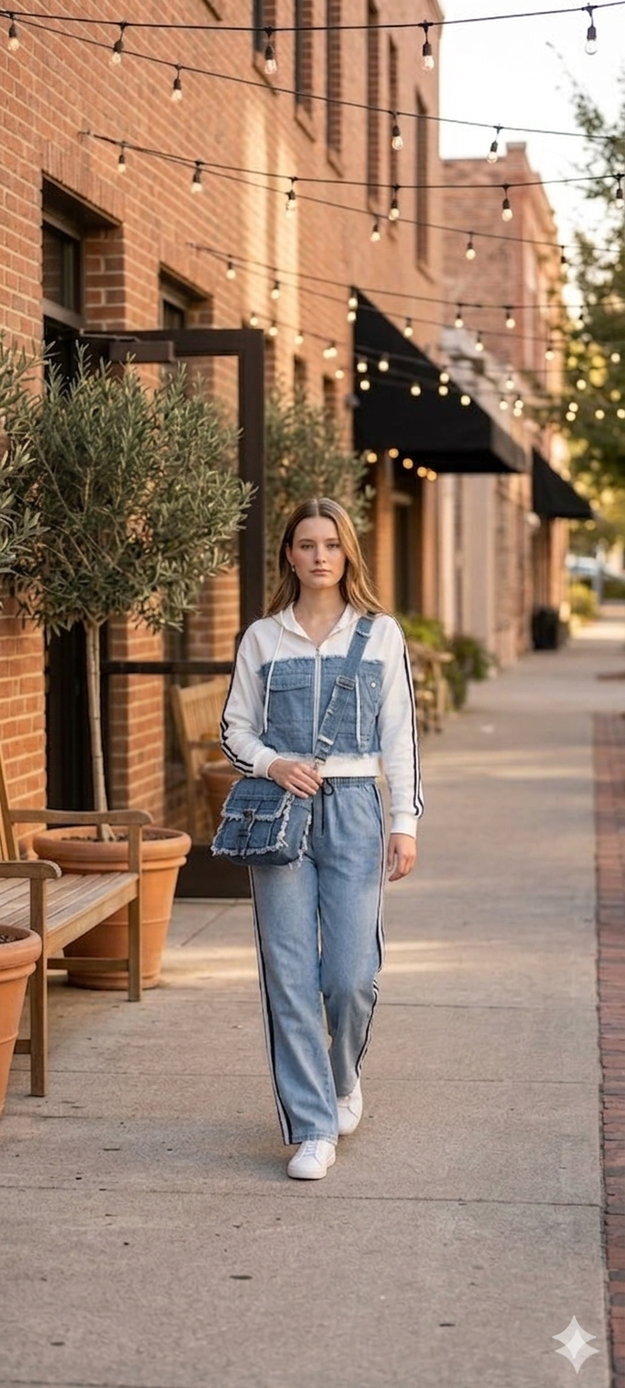 Denim Hooded Track set
