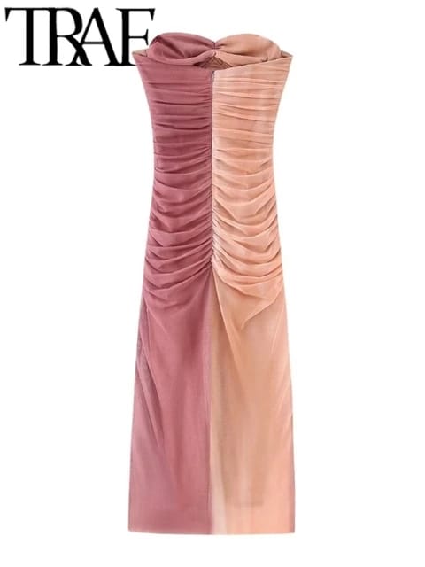 The Rose Ombré Mesh Midi