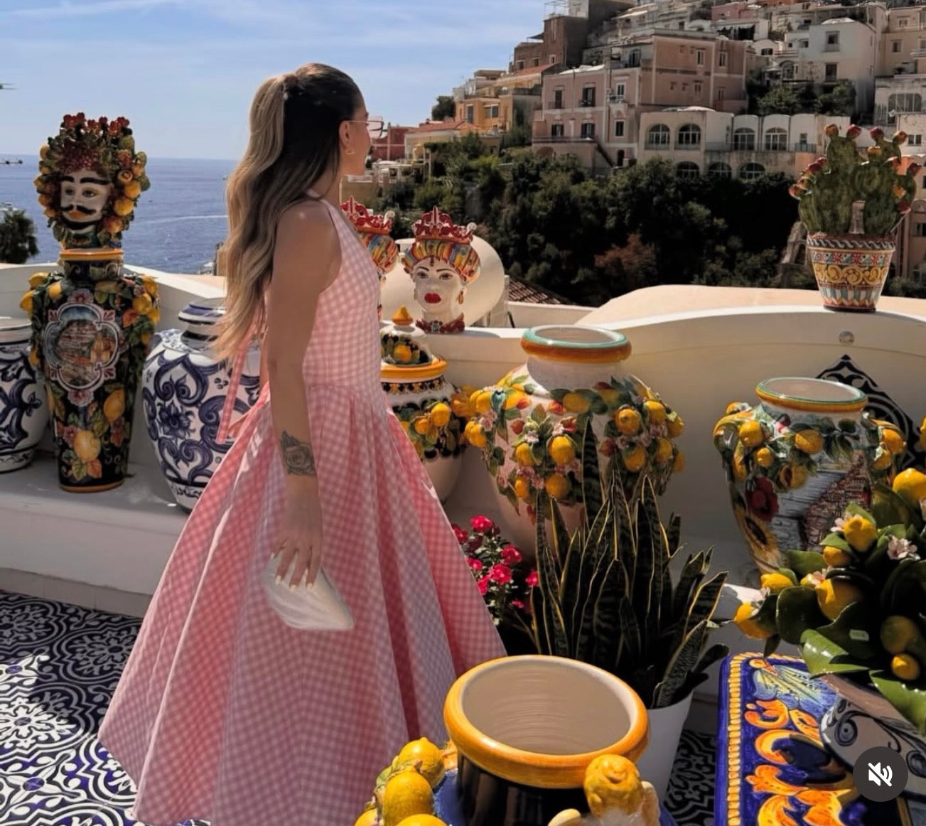 Check Halter Maxi Dress