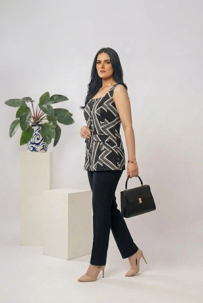 Elegant Geometric Print Co-ord Set