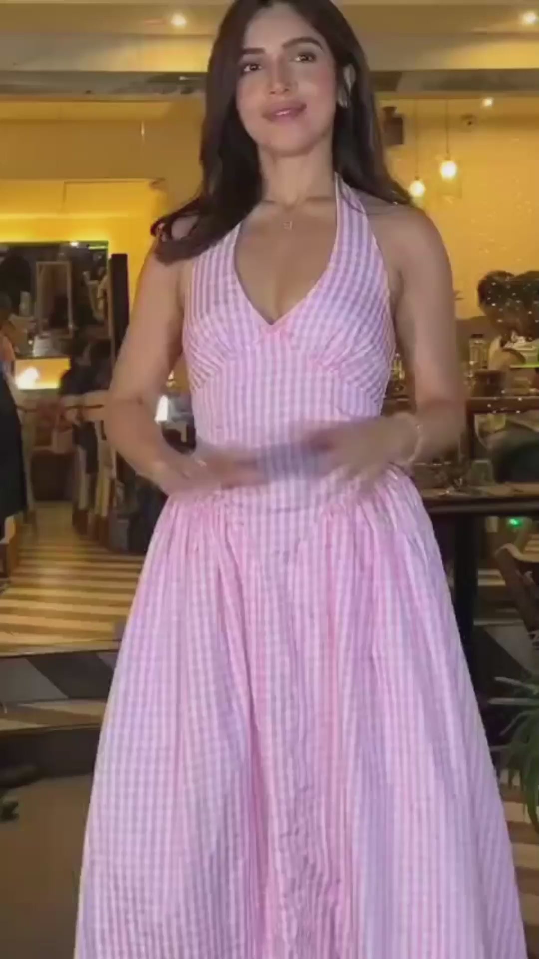 Check Halter Maxi Dress