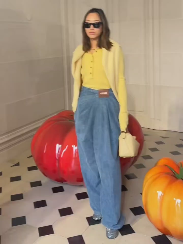 The Saffron Henley & Pleated Denim Duo